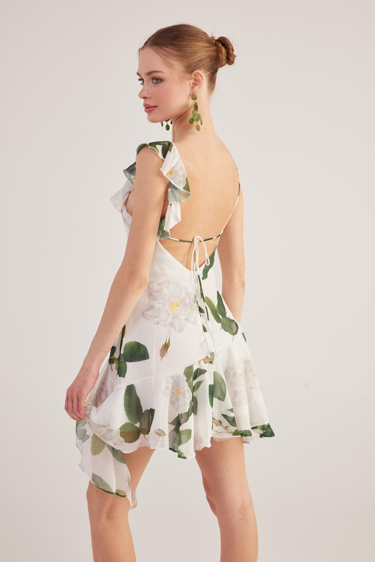 Asymmetrisches Blumenkleid Gigi
