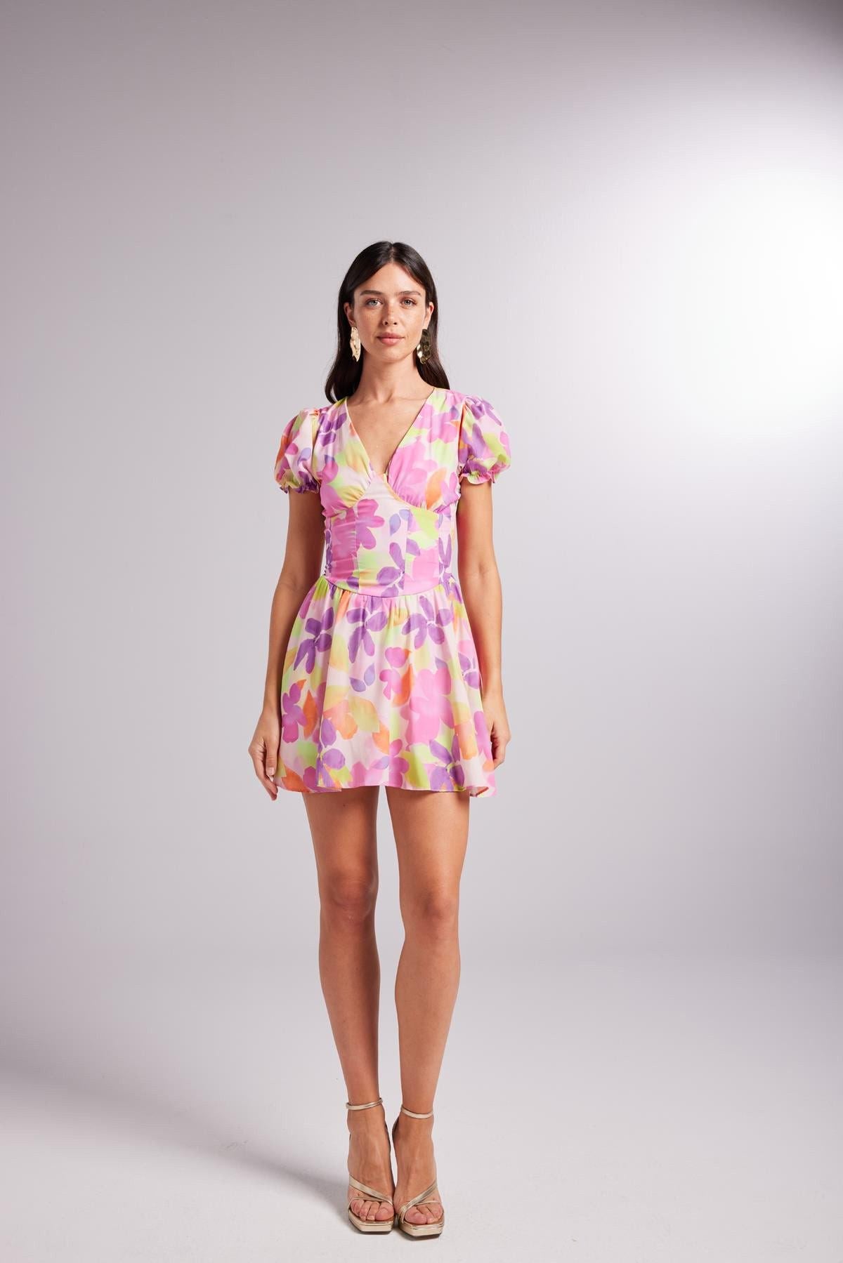 Blumenkleid Mini mit Corsage