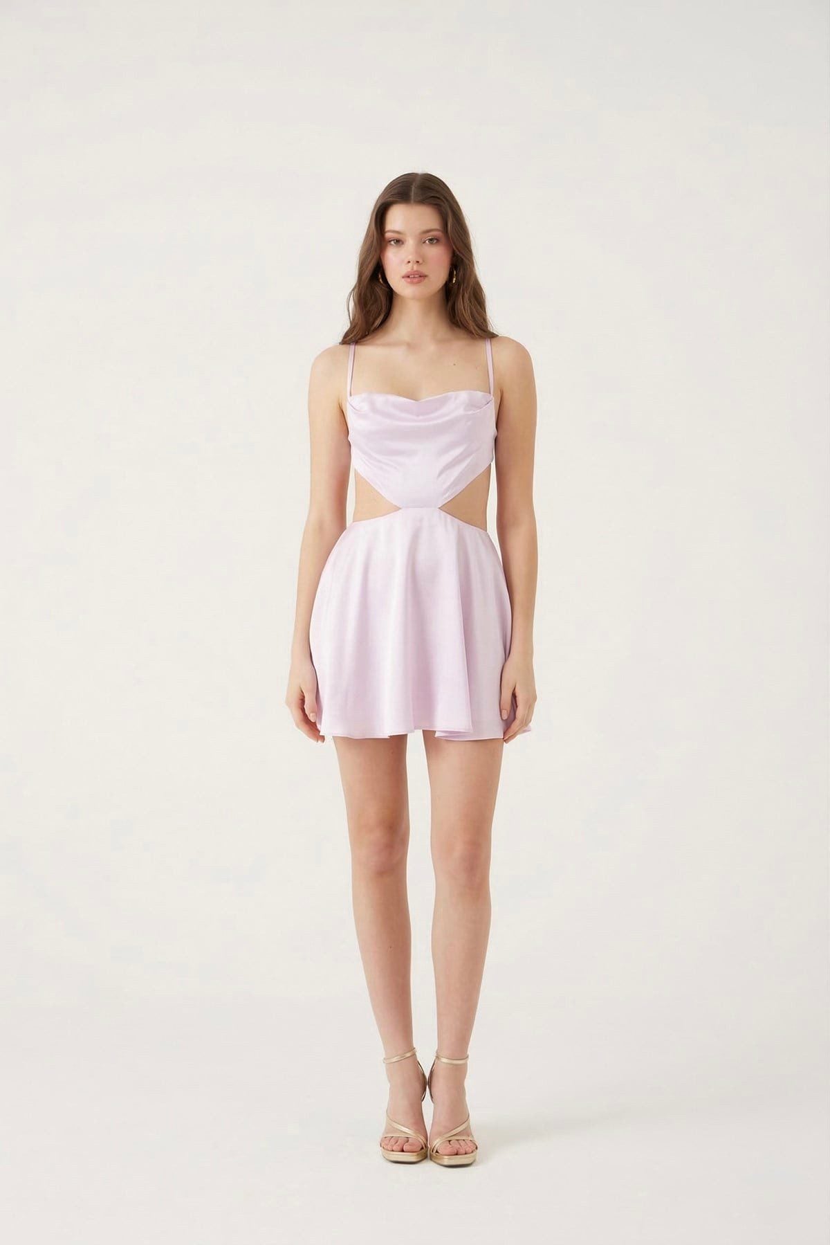 Satin Minikleid mit Rückenausschnitt