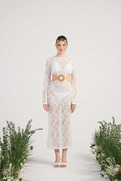 Spitzenrücken Offenes Adeline Kleid