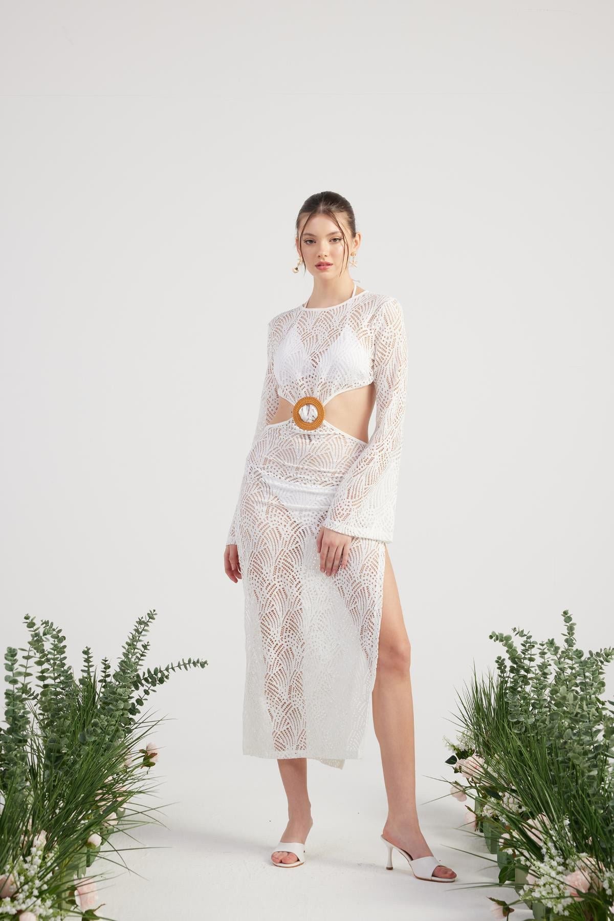 Spitzenrücken Offenes Adeline Kleid