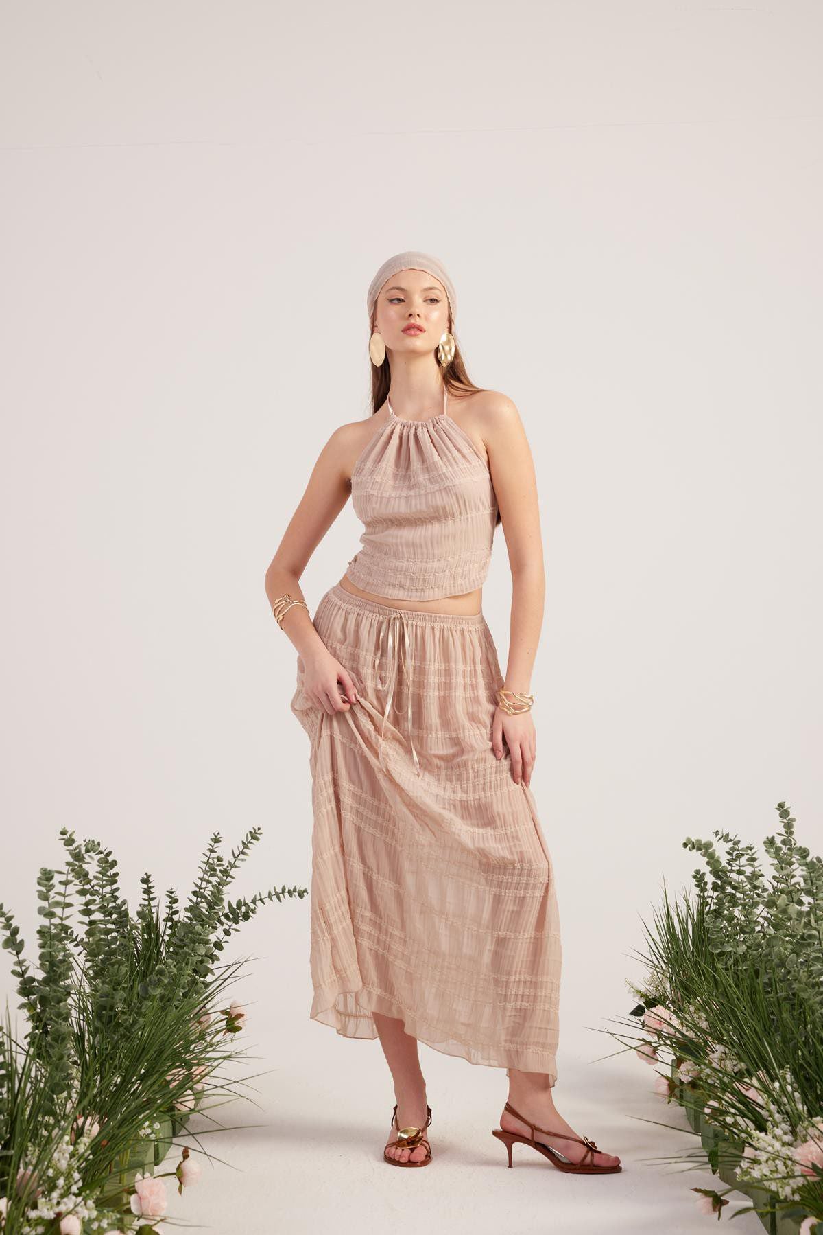 Boho-Set mit Schal-Detail