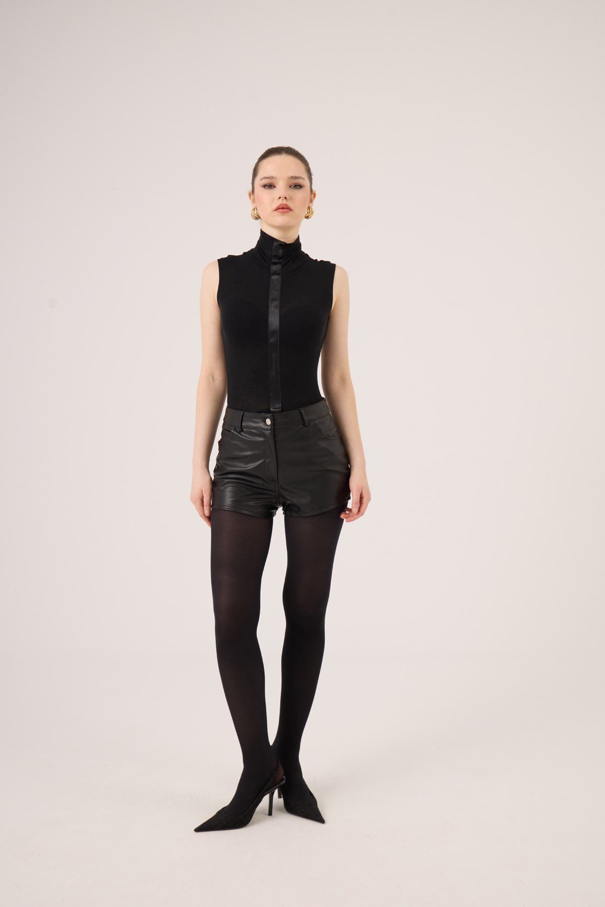 Ärmelloses Fischerhals Cashmere Top