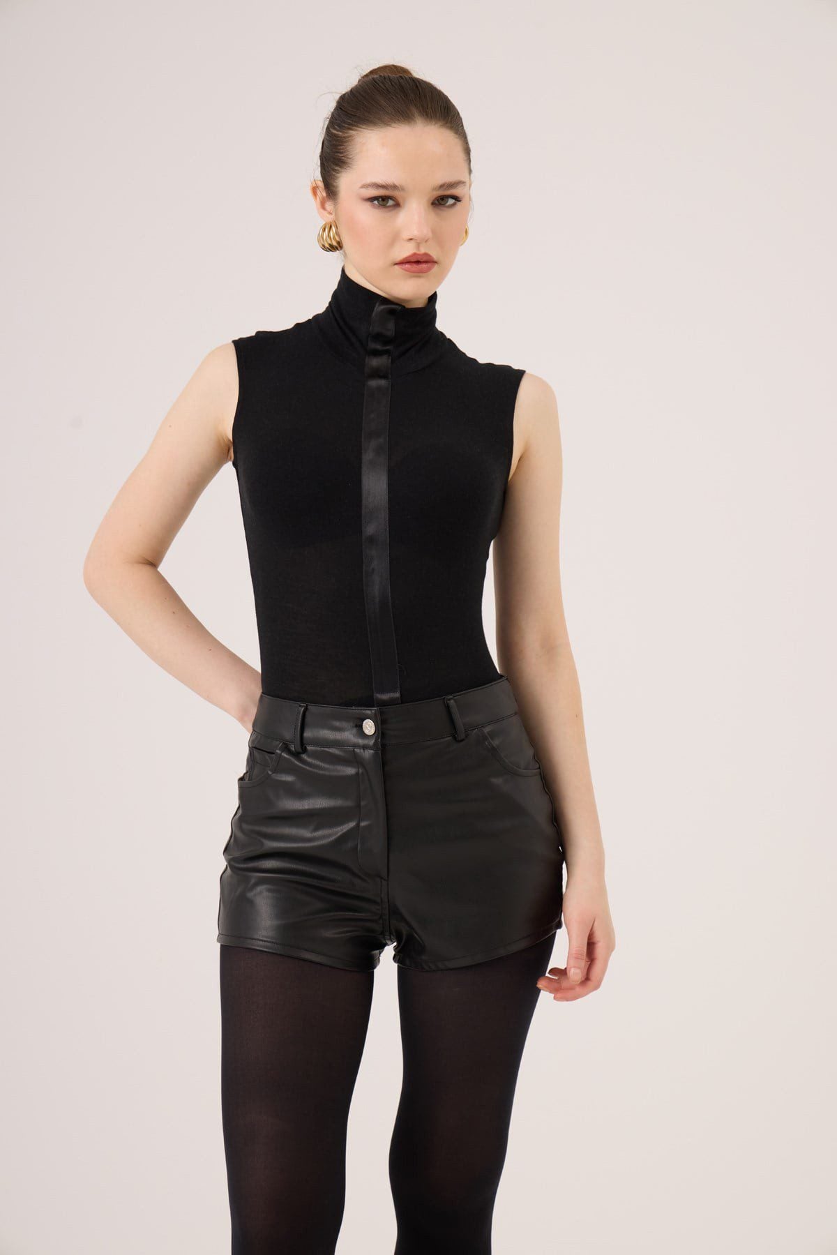 Ärmelloses Fischerhals Cashmere Top