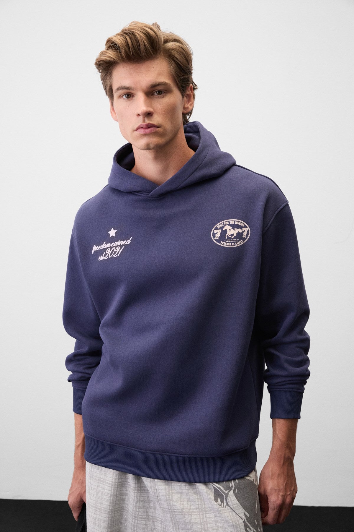 HUDSONES Herren Kapuzensweatshirt mit Print