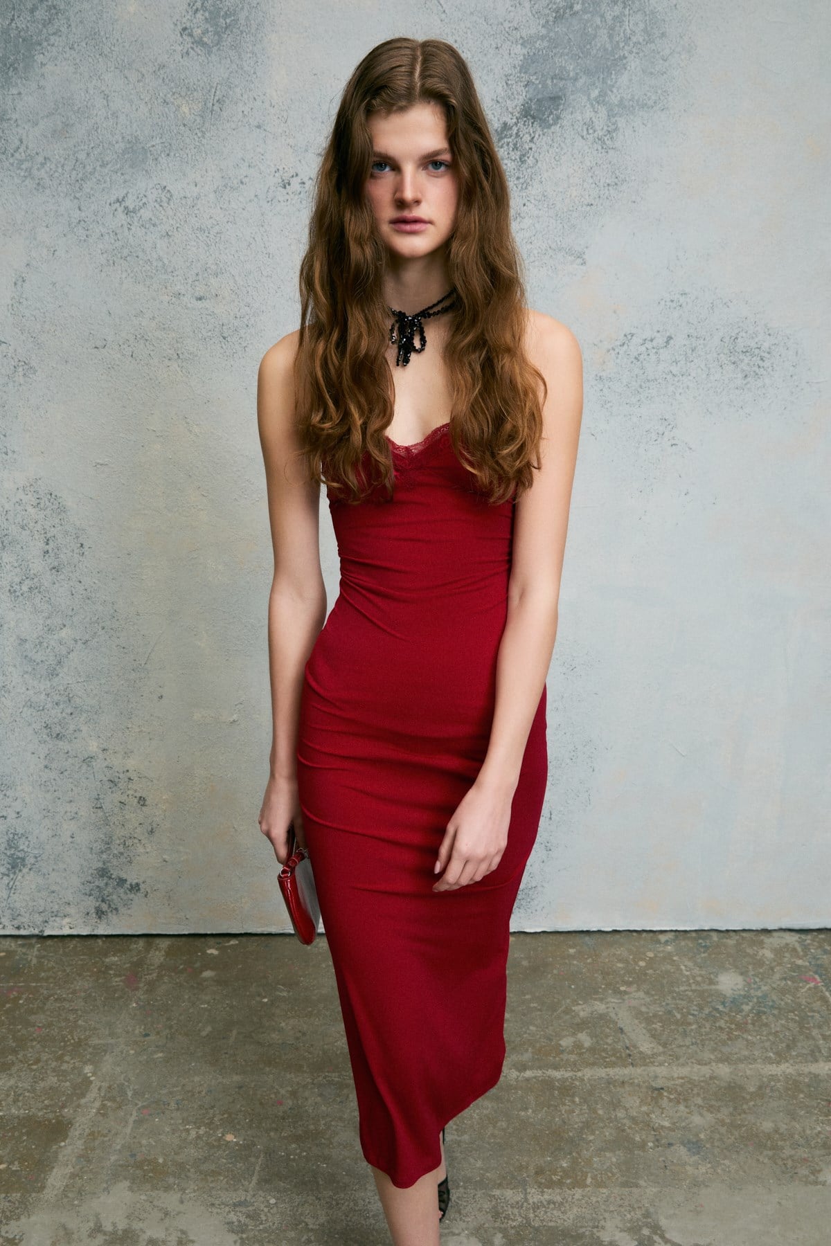 HUNKEL Damen Spitzen Maxikleid