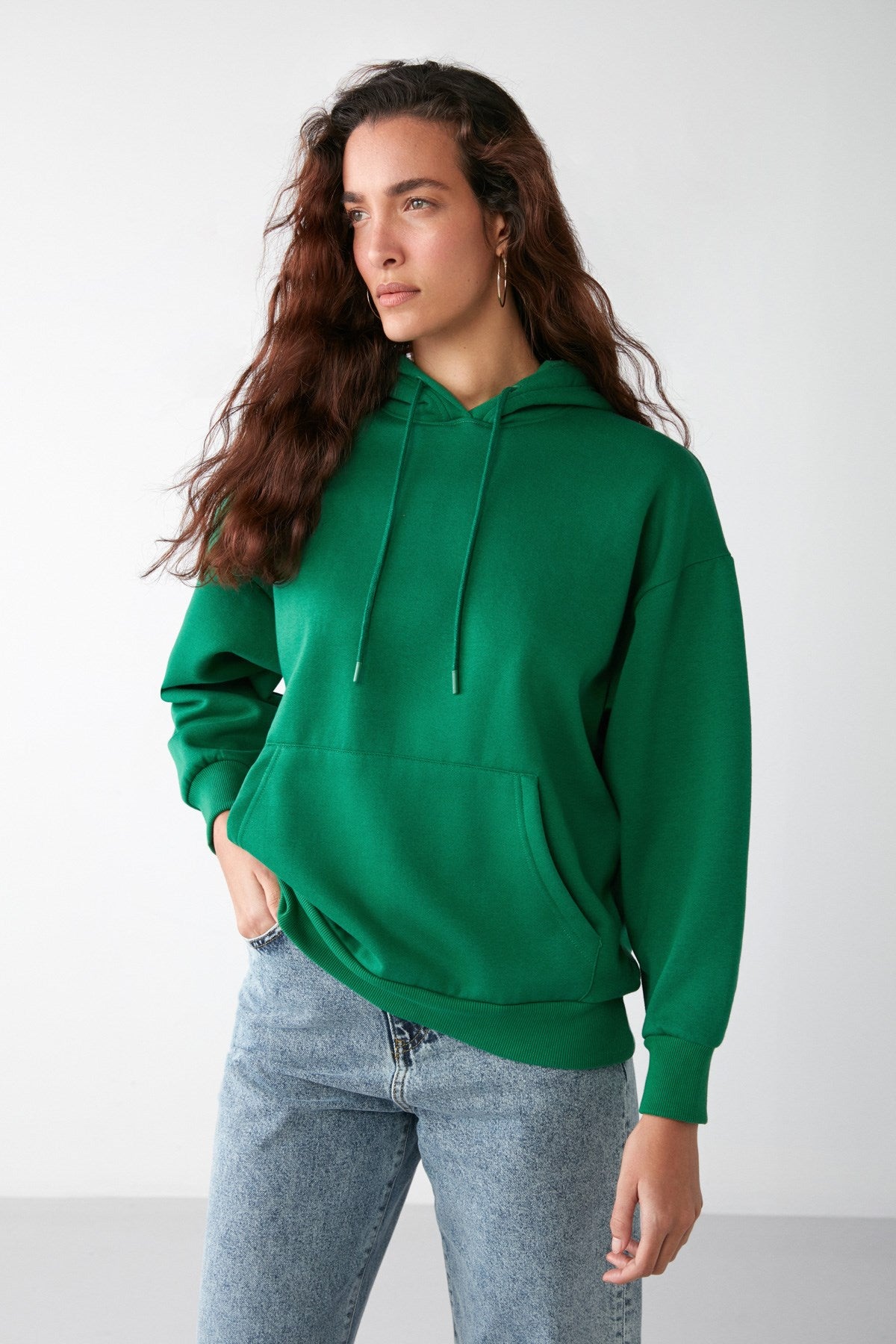 ETHIQUET IDA Basic Oversized Sweatshirt Green