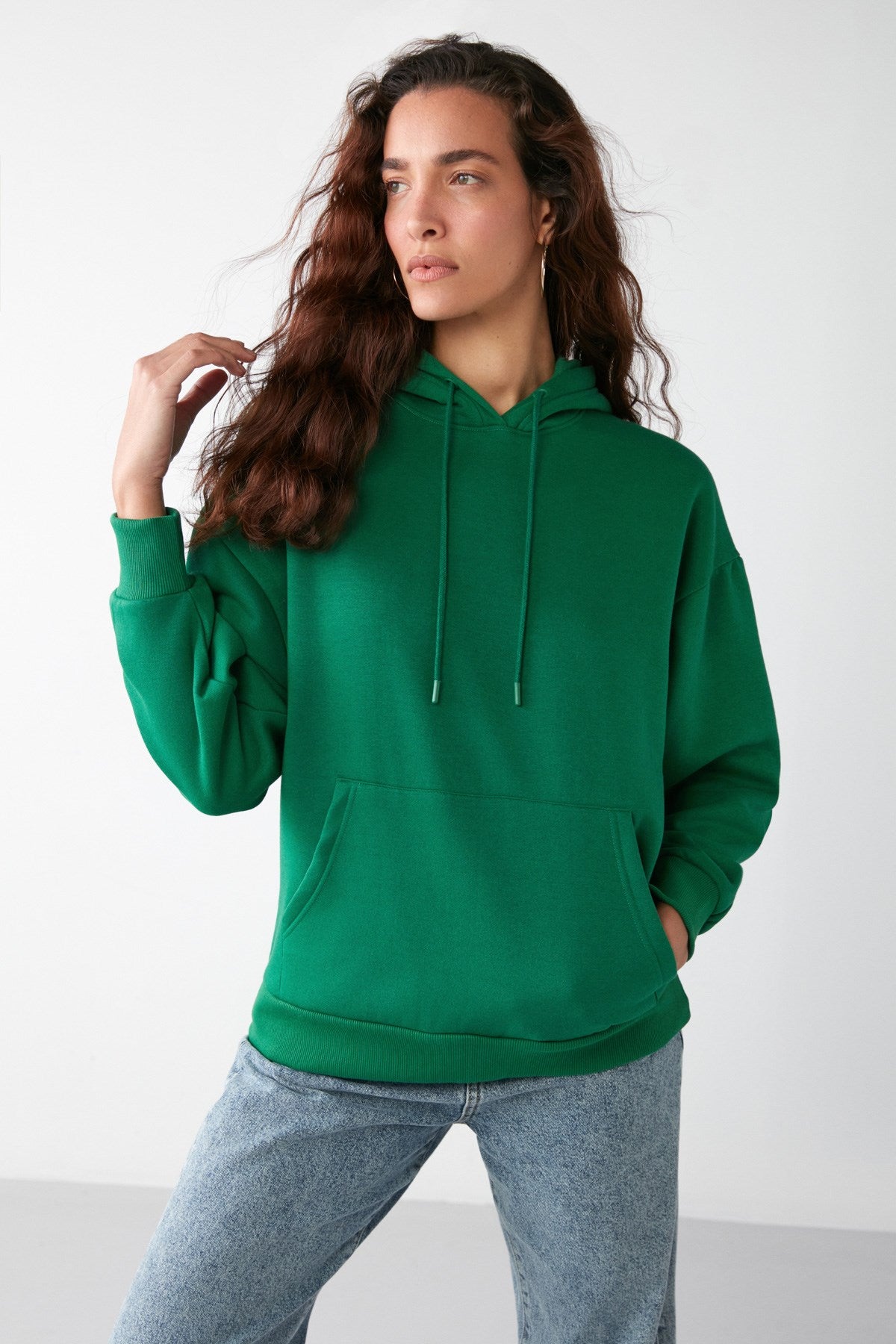 ETHIQUET IDA Basic Oversized Sweatshirt Green