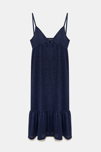 Locker sitzendes Kleid mit dünnen Trägern