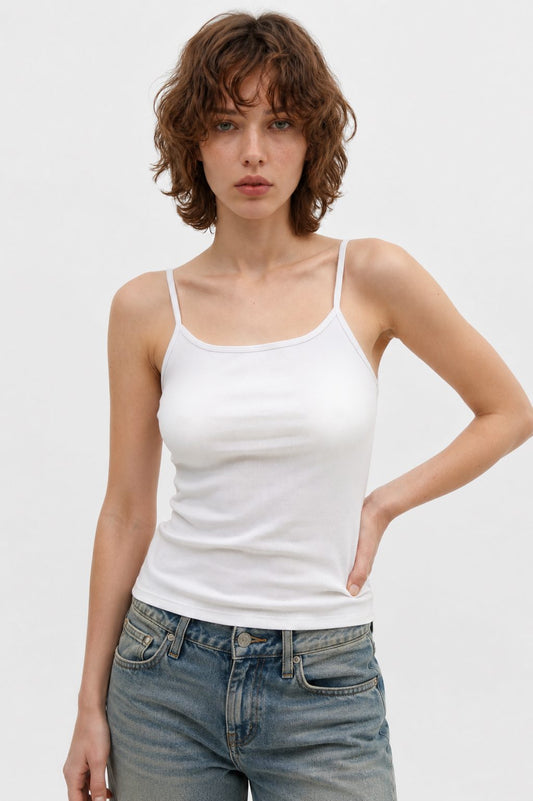 Feines Baumwoll-T-Shirt mit Trägern
