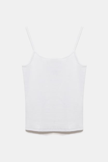 Baumwoll-T-Shirt mit dünnen Trägern
