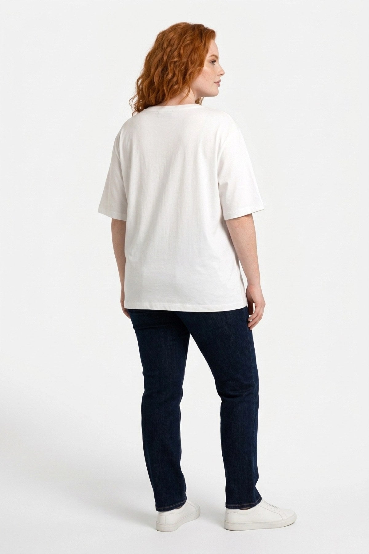 Perlen-Detail Rundhals T-Shirt