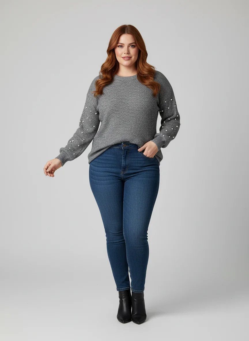 Sweatshirt mit Perlendetails