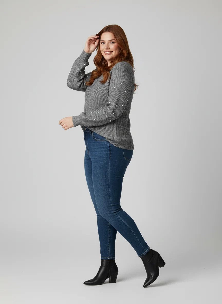 Sweatshirt mit Perlendetails