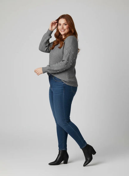 Sweatshirt mit Perlendetails