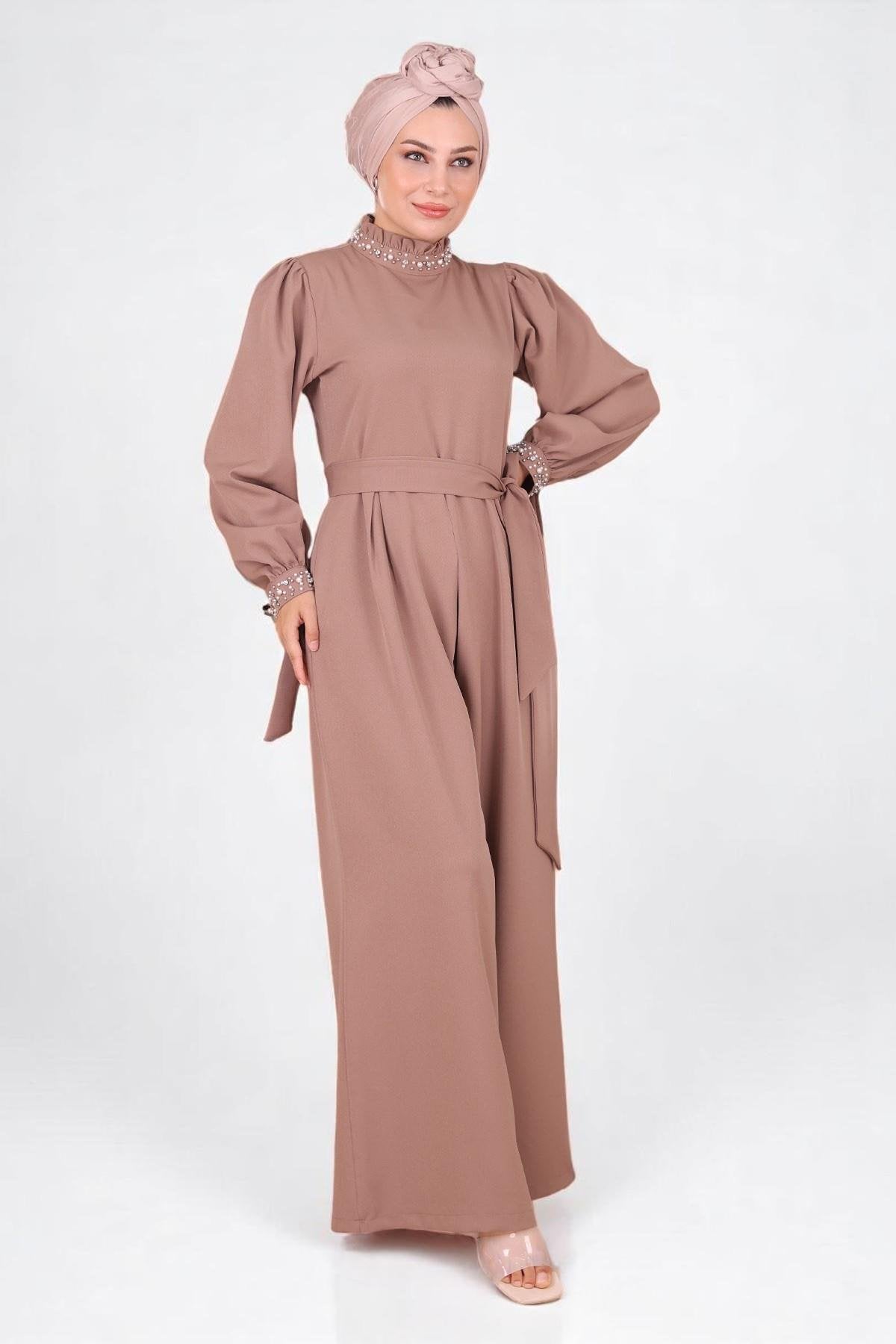 Vizon Detail Jumpsuit Kleid - MSW19152-3