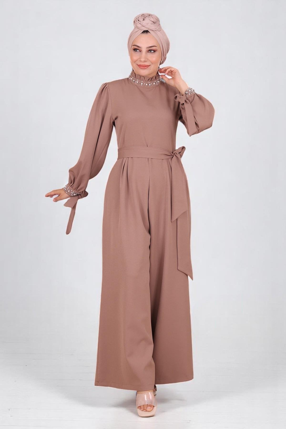 Vizon Detail Jumpsuit Kleid - MSW19152-3