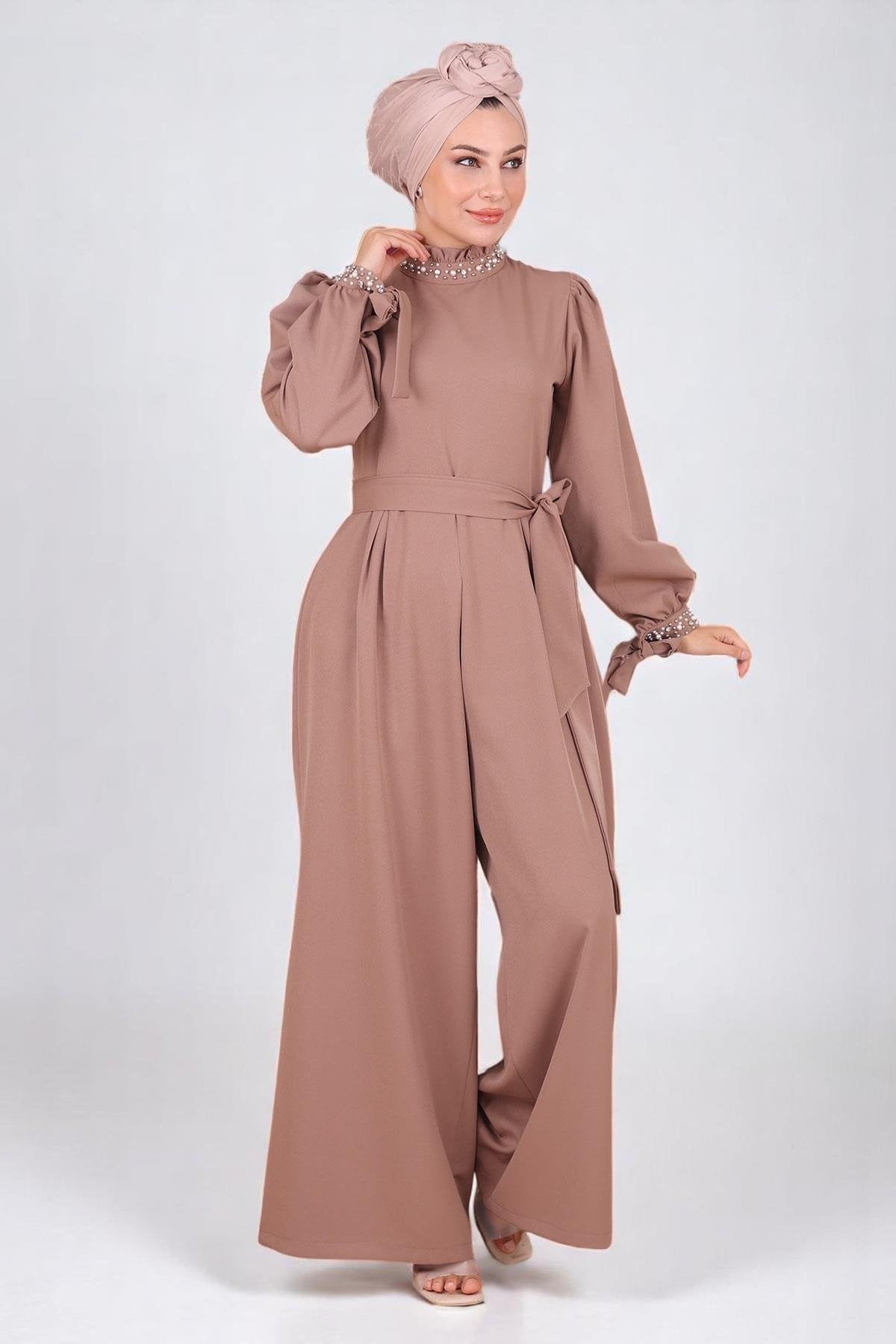 Vizon Detail Jumpsuit Kleid - MSW19152-3