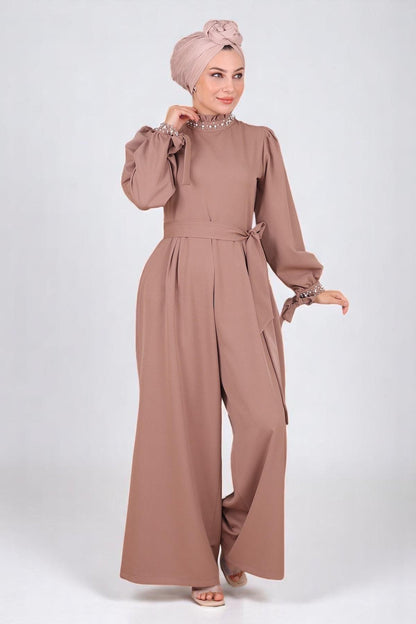 Vizon Detail Jumpsuit Kleid - MSW19152-3