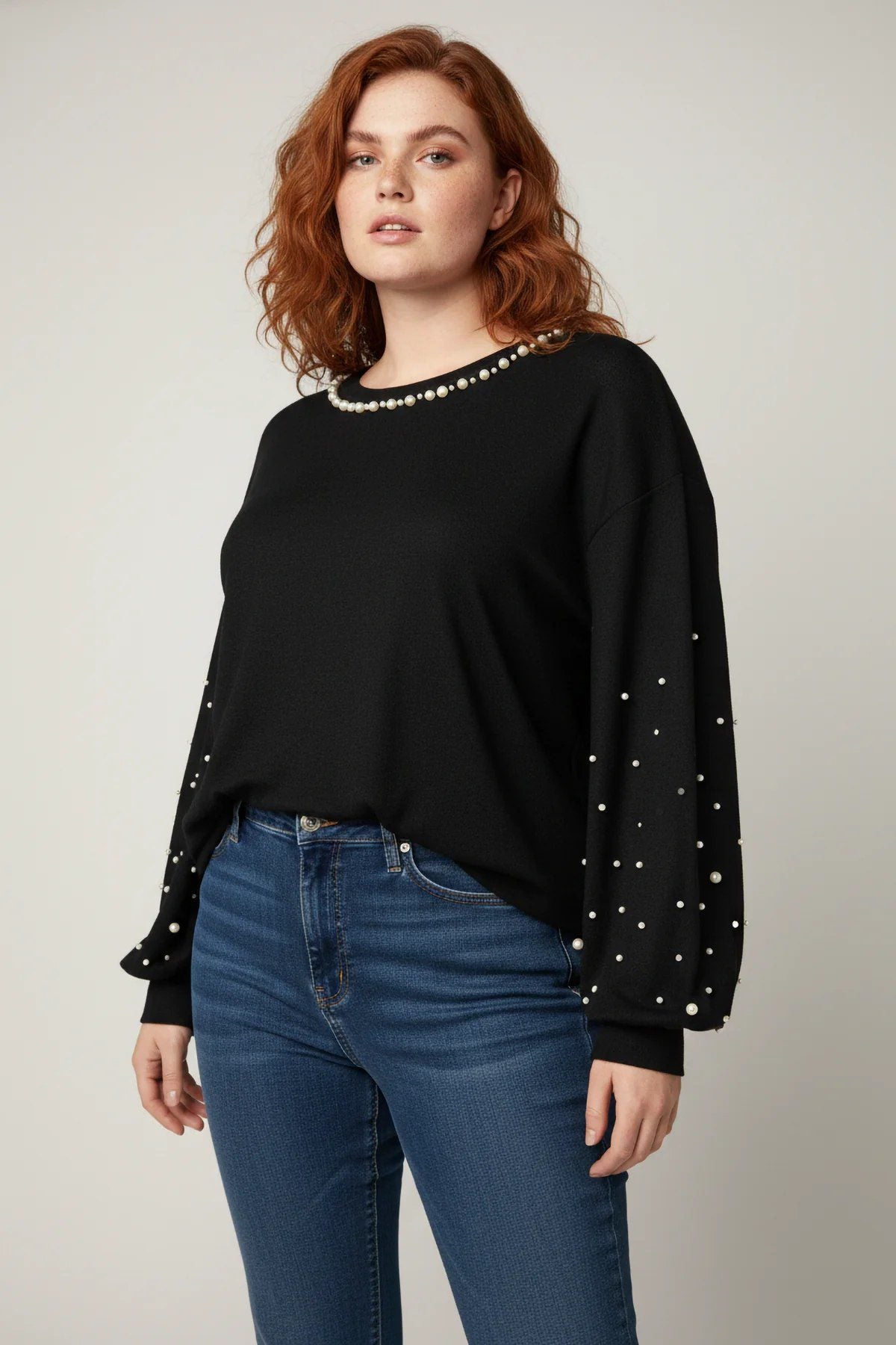 Bluse mit Perlendetail
