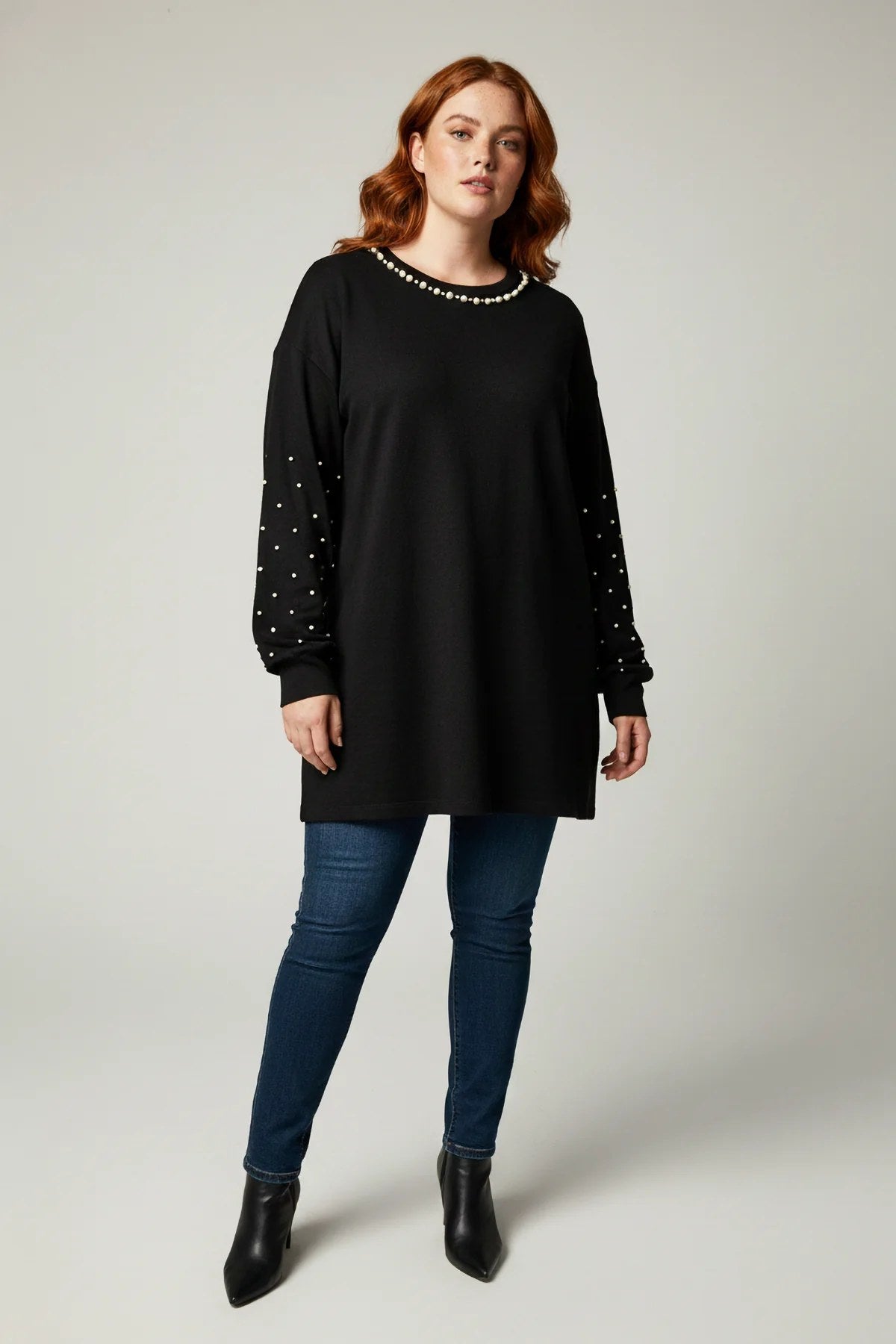 Bluse mit Perlendetail