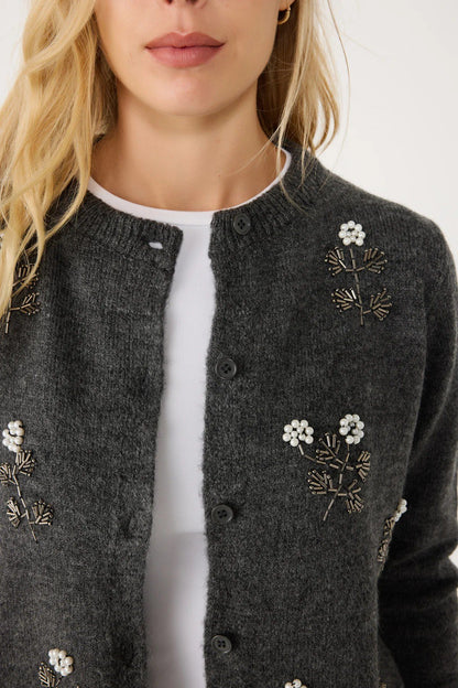 Perlenbesetzter Cardigan