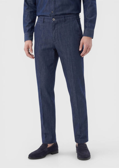 Indigo Denim Gerade Passform Baumwollhose
