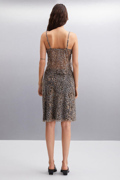 INERT Damen Slim Leoparden Rock