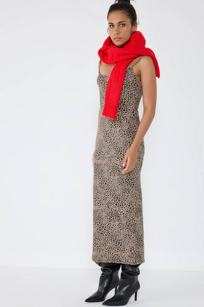 Trägerkleid in Midi-Länge mit Rückenschlitz