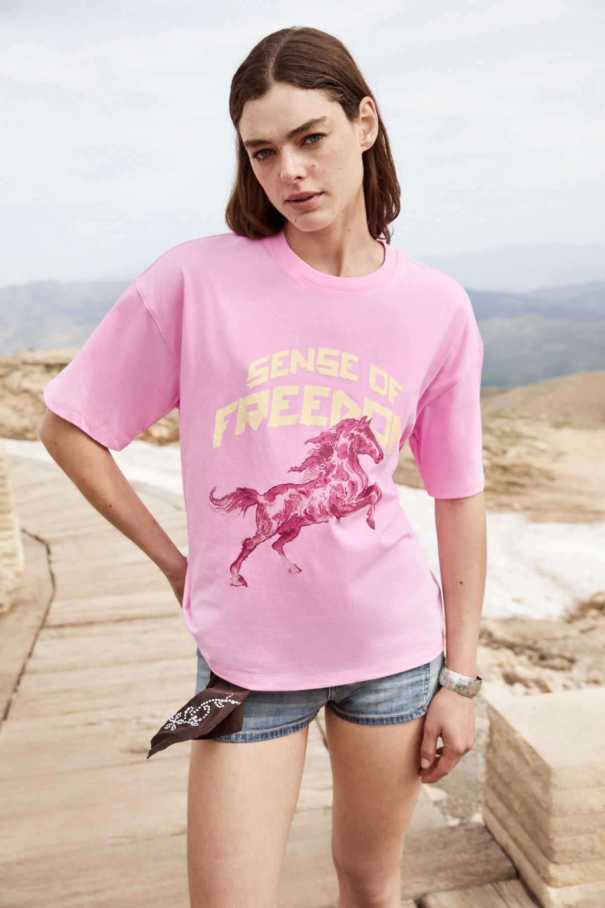 IRATI Bedrucktes Oversize Bio-Shirt