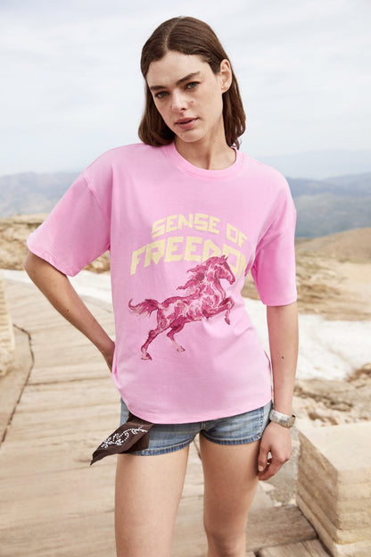 IRATI Bedrucktes Oversize Bio-Shirt