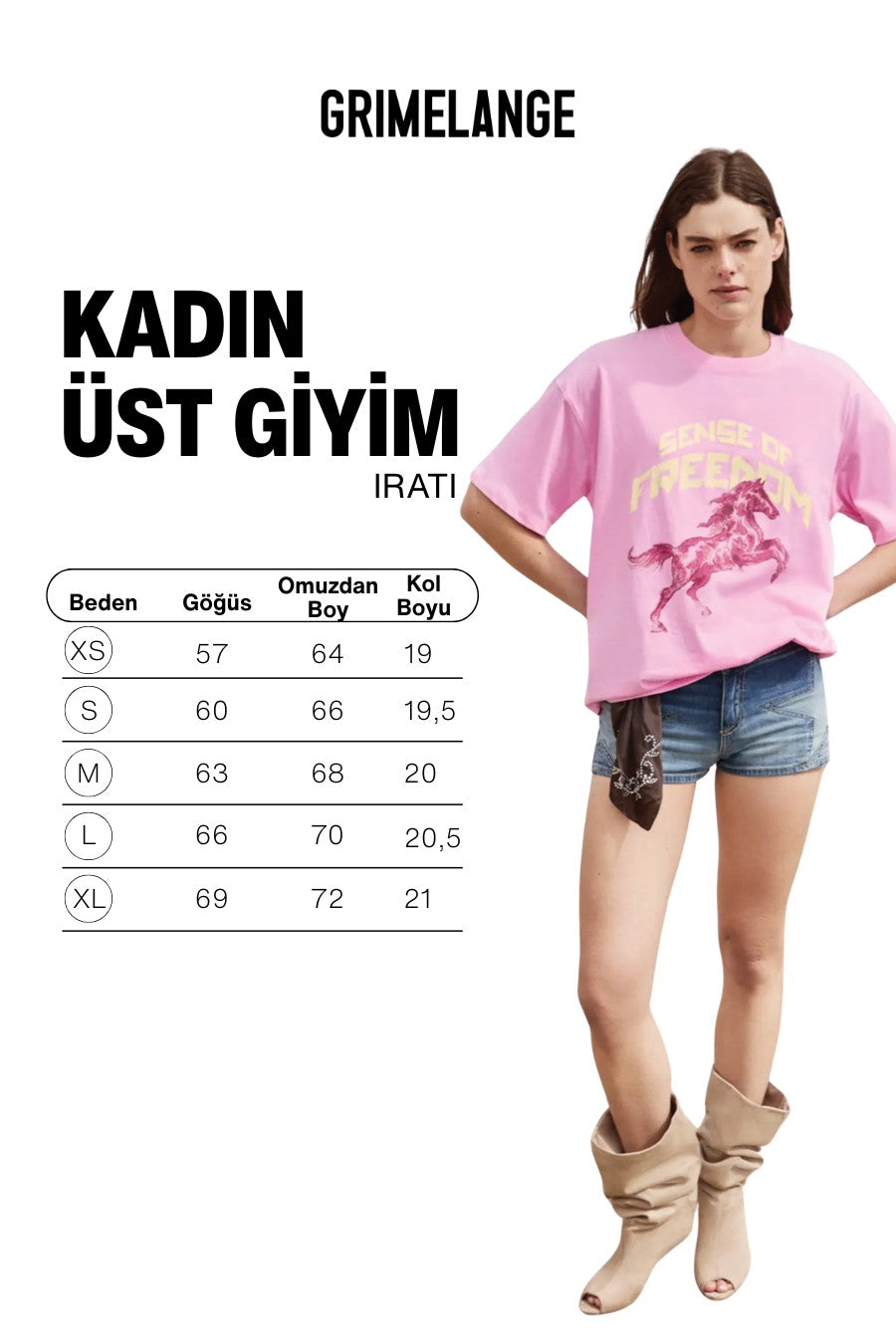 GRIMELANGE IRATI Bedrucktes Oversize Bio-Shirt Rosa