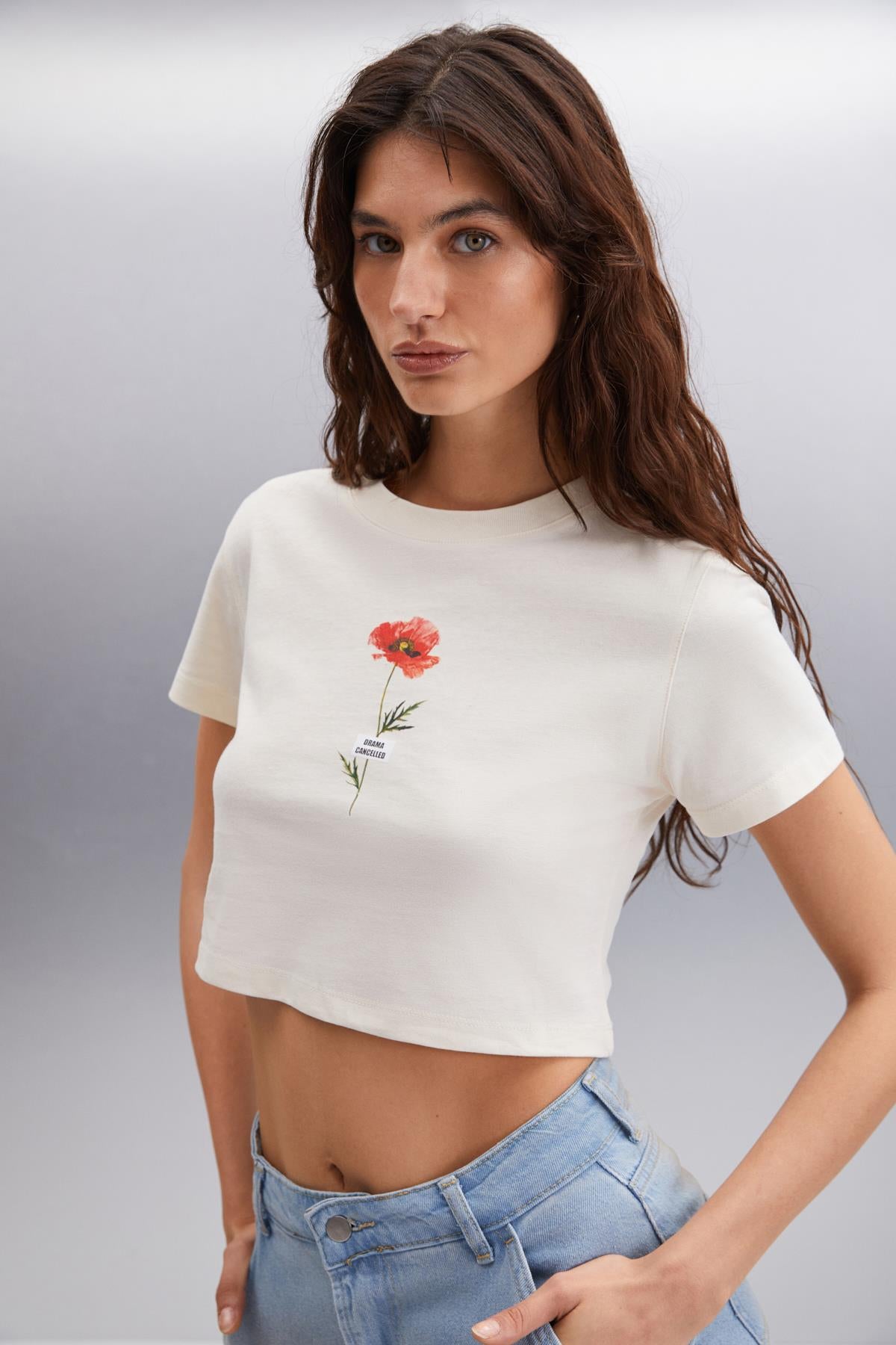 IRMA Damen Baumwoll Crop-Shirt