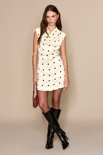 ISELLE Damen Polkadot-Kleid