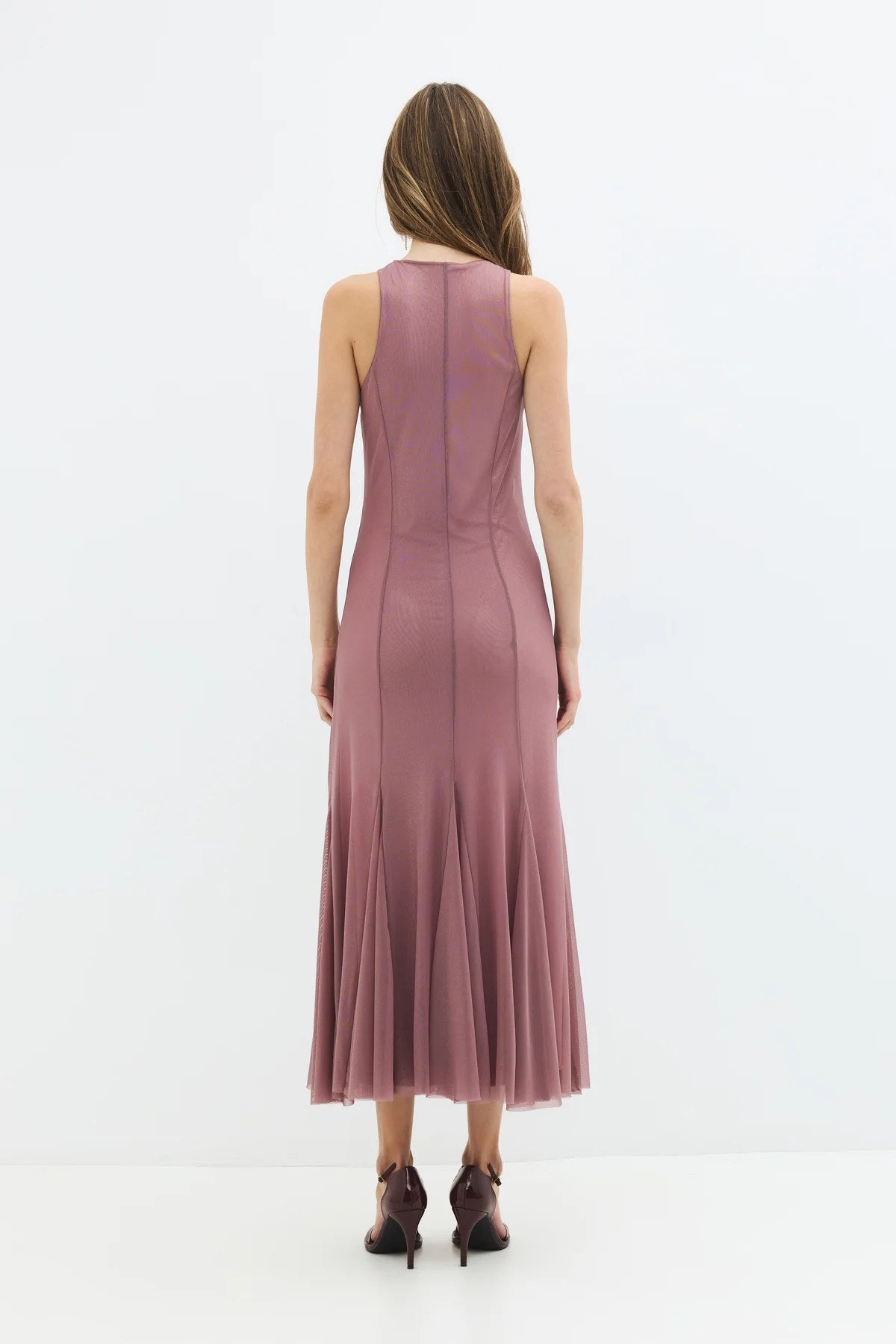 Glitzerndes ärmelloses Maxikleid