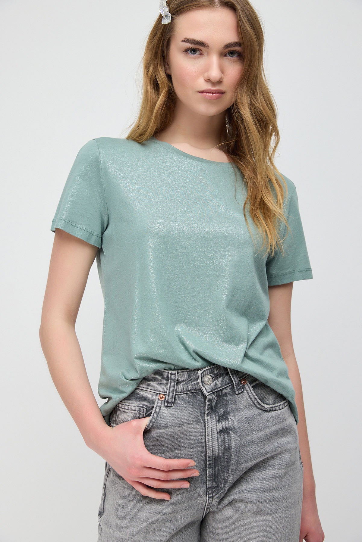 Basic-T-Shirt mit Rundhalsausschnitt