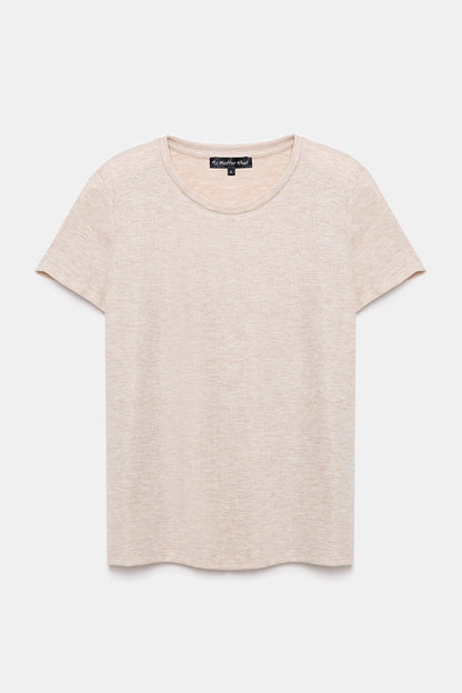 T-Shirt mit Rundhalsausschnitt aus schimmerndem Stoff