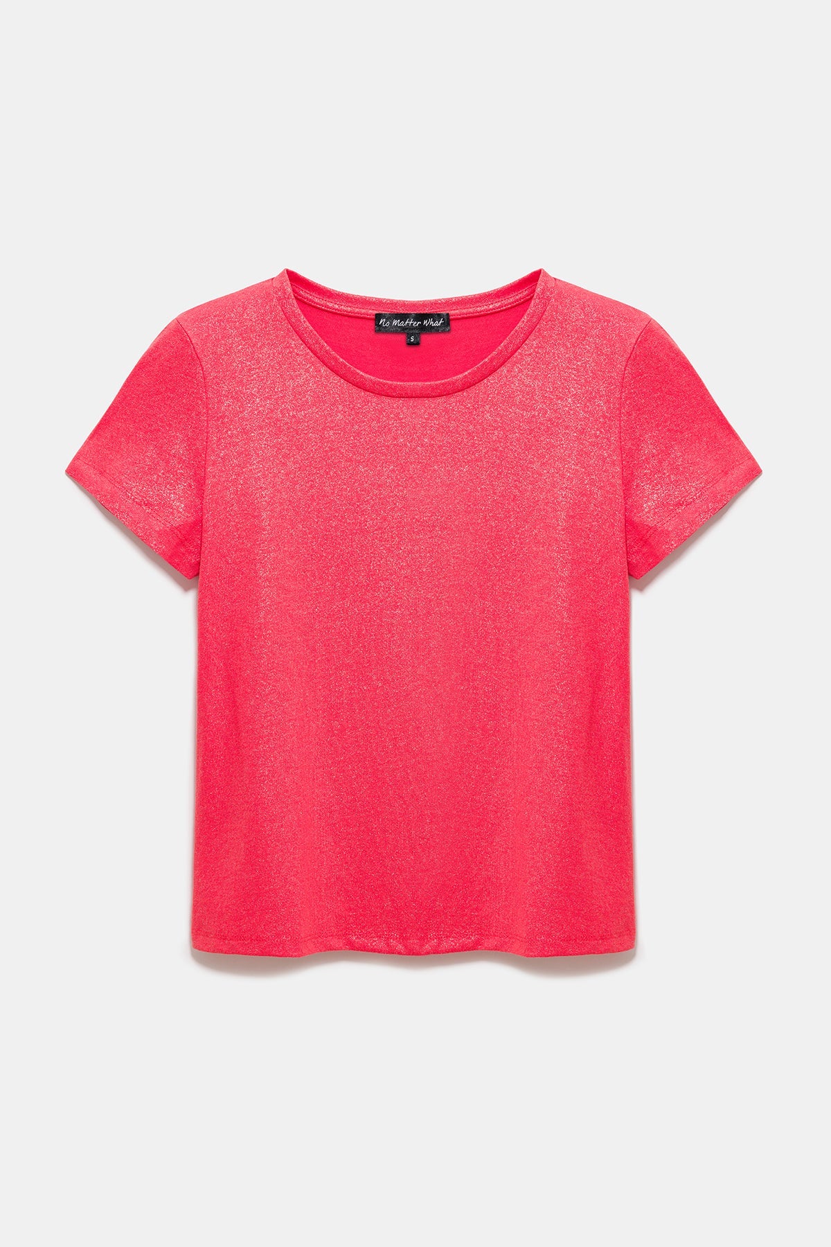T-Shirt mit Rundhalsausschnitt aus schimmerndem Stoff