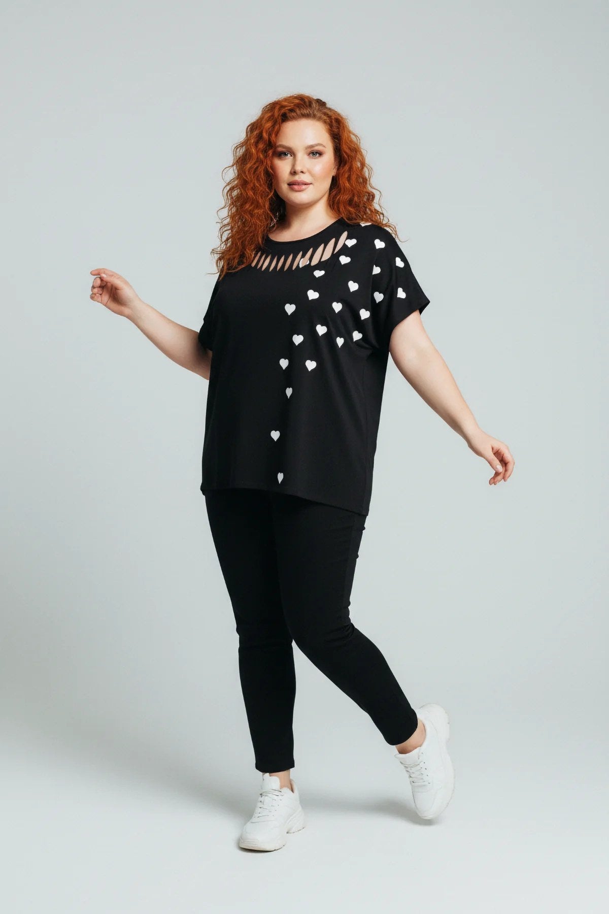 T-Shirt mit gesticktem Herzdetail