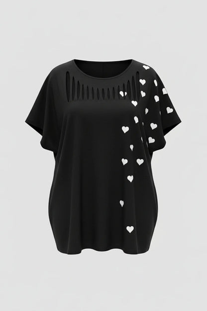 T-Shirt mit gesticktem Herzdetail