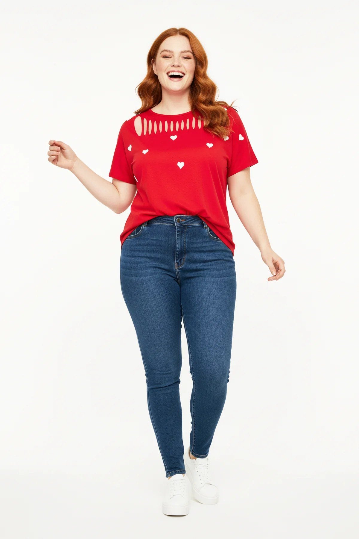 Besticktes Herz T-Shirt