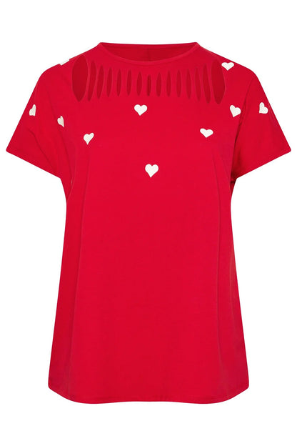 Besticktes Herz T-Shirt