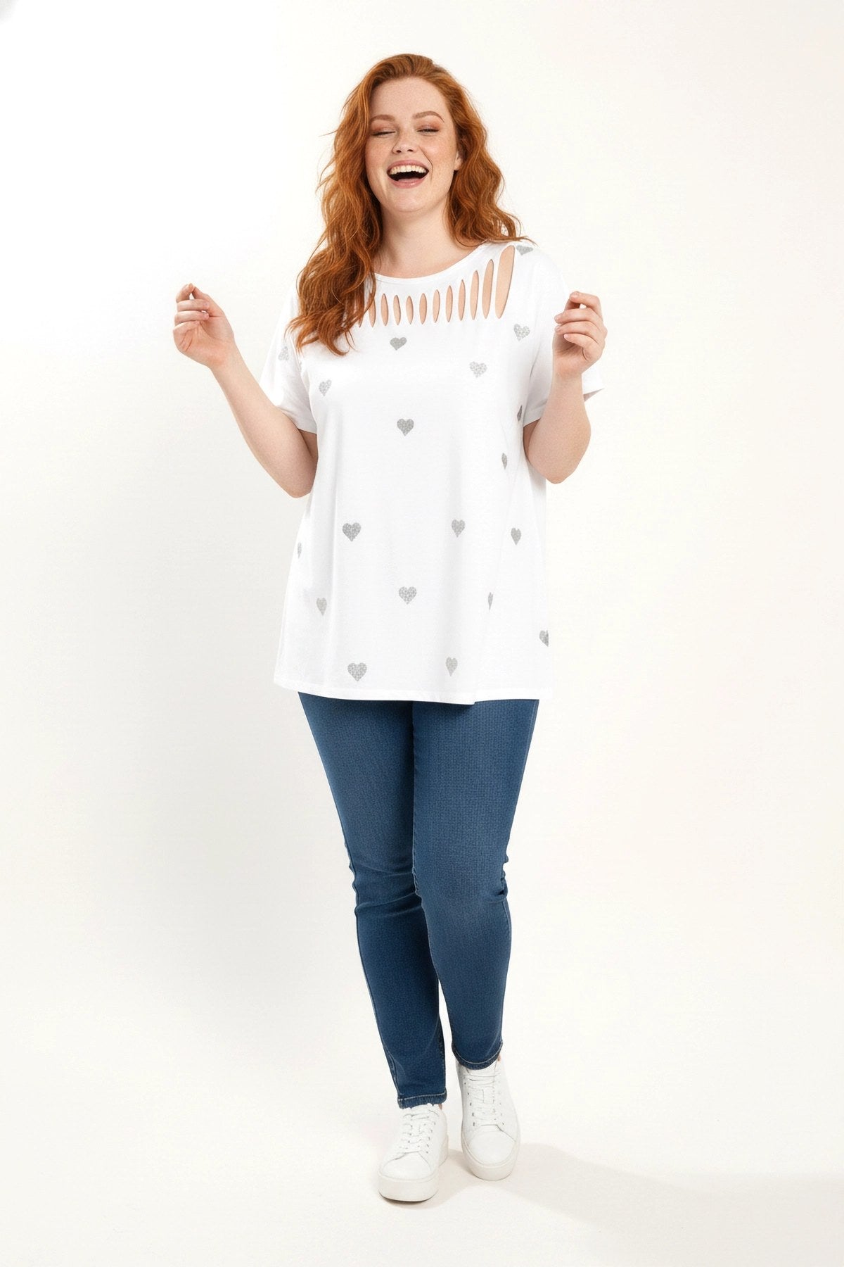 Besticktes Herz T-Shirt