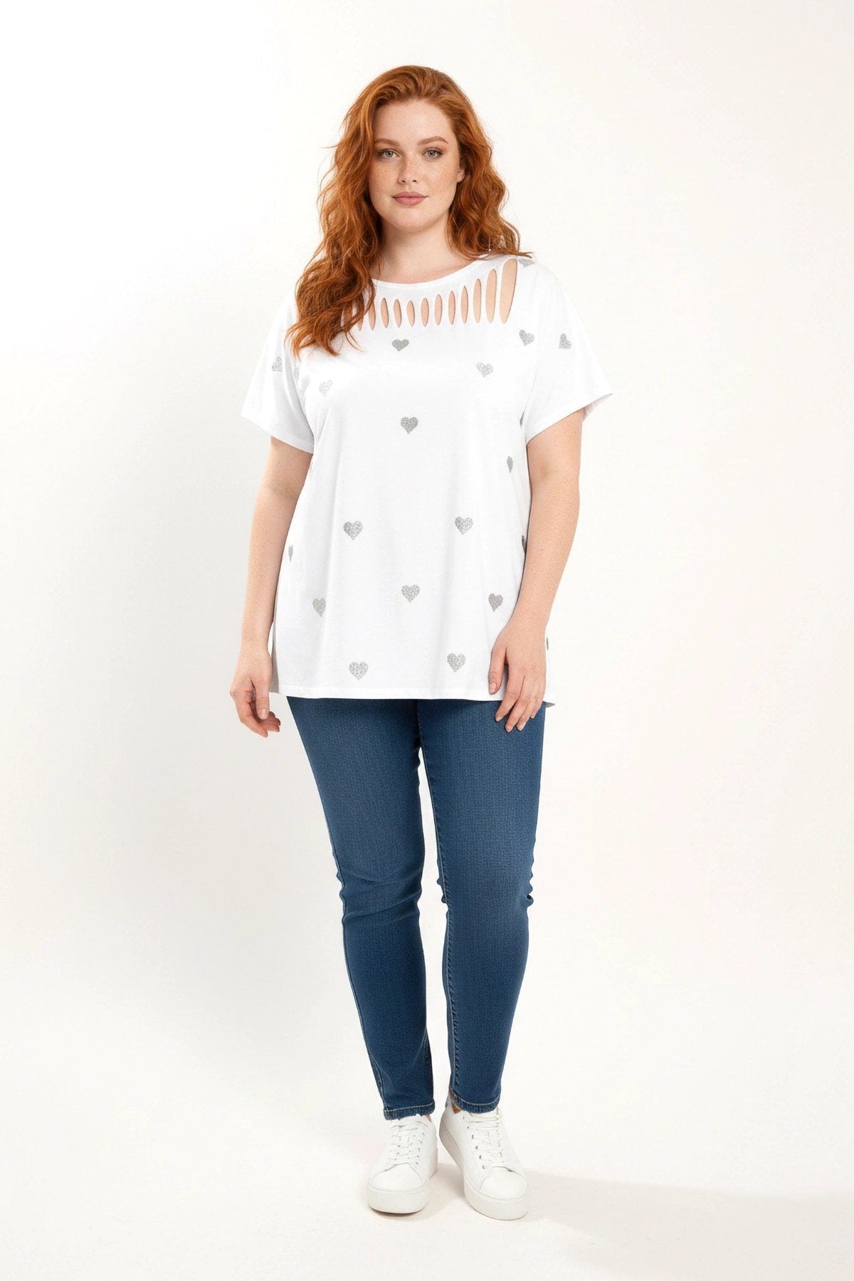 Besticktes Herz T-Shirt