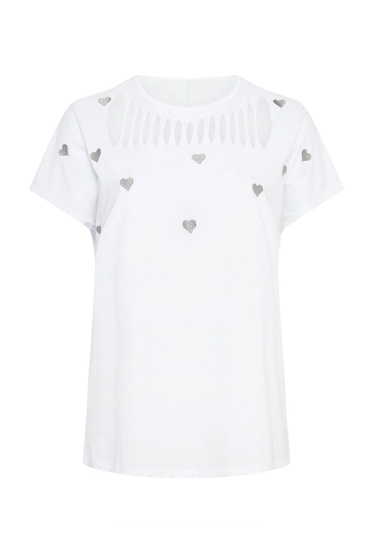 Besticktes Herz T-Shirt