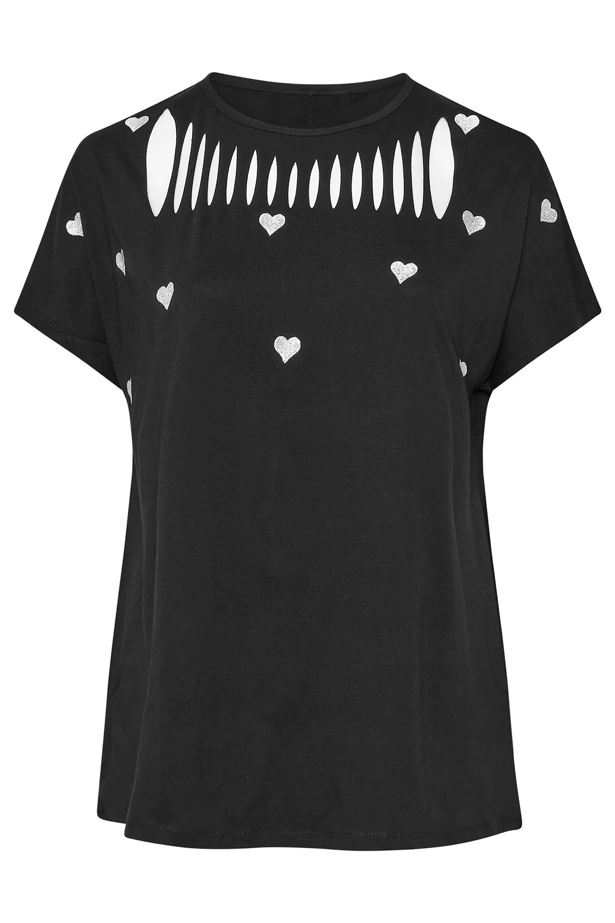 T-Shirt mit gesticktem Herzdetail