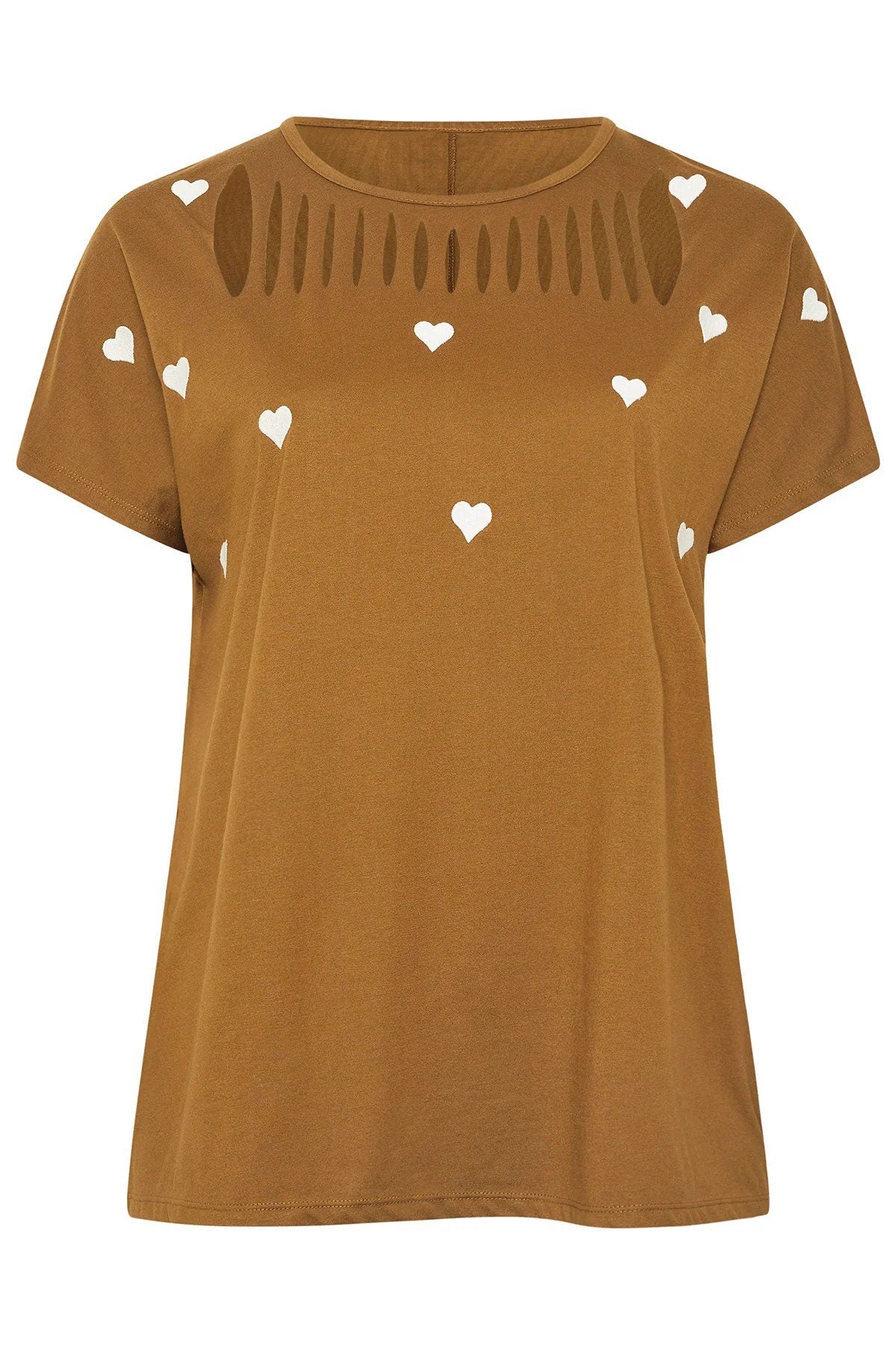T-Shirt mit gesticktem Herzdetail