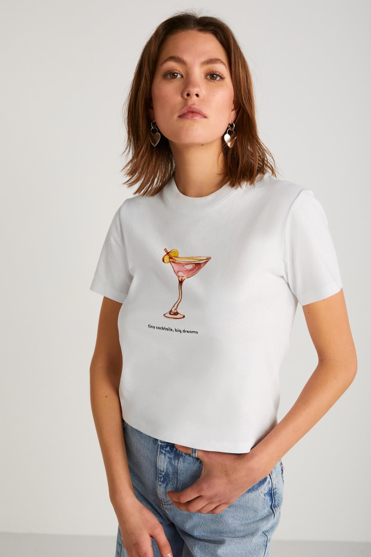 IVONNE Damen Bio-Baumwoll Cropped Shirt