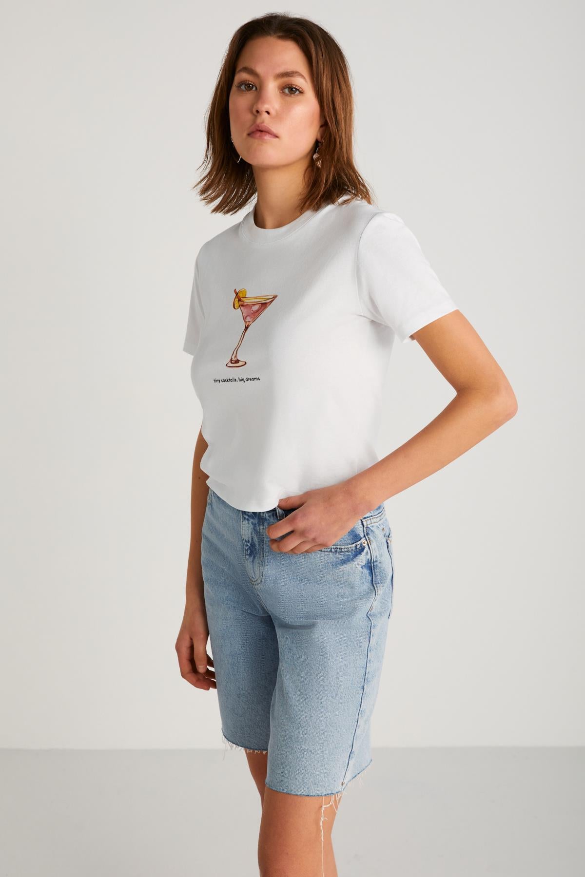 GRIMELANGE IVONNE Damen Bio-Baumwoll Cropped Shirt Weiß
