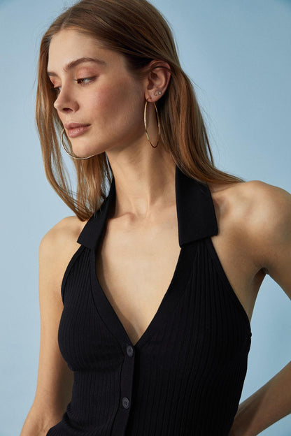 JAHOVIS Damen Schlanke Knopfbluse